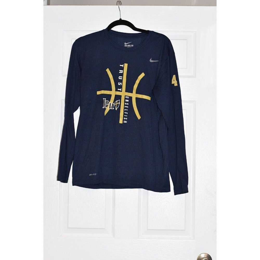 Nike Dri Fit John Paul II Basketball Long Sleeve T Shirt Mens Large